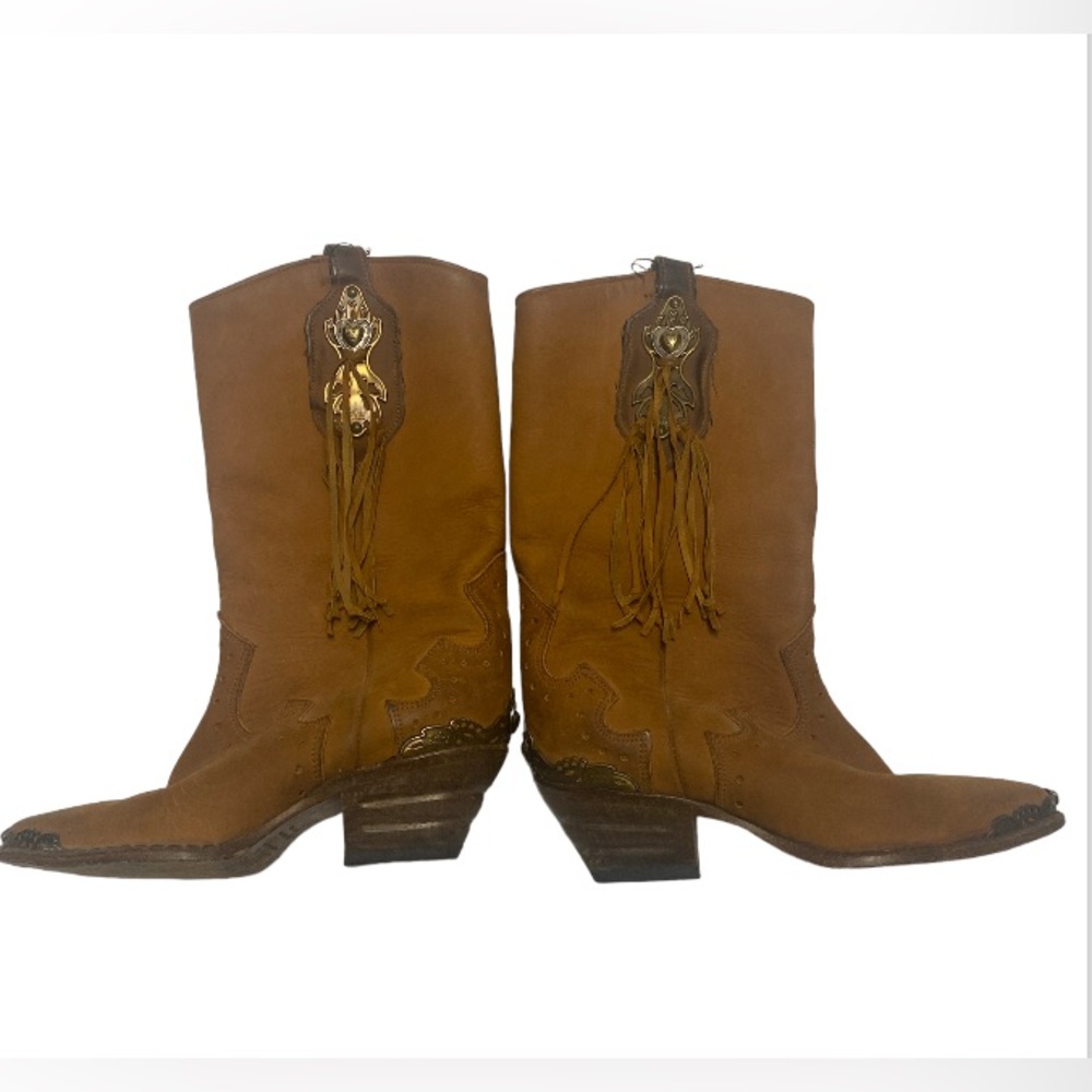 80s Zodiac Tan Western Boots -.
